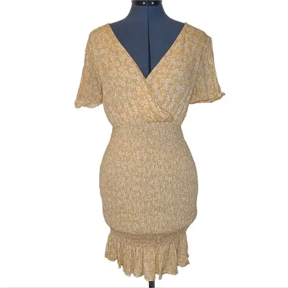 Urban Outfitters | Dresses | Urban Outfitters Lumire Vintage Floral Pattern  Yellow Vneck Dress Medium Nwot | Poshmark